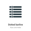 Dotted barline vector icon on white background. Flat vector dotted barline icon symbol sign from modern music and media collection