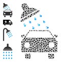 Dotted Car Wash Composition of Circles with Bonus Icons Royalty Free Stock Photo