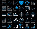 Dotted Charts Icons Royalty Free Stock Photo