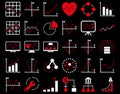 Dotted Charts Icons Royalty Free Stock Photo