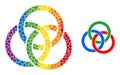 Dotted Circle Links Knot Mosaic Icon of Spectrum Round Dots