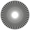 Dotted circle pattern. Round mandala icon. Halftone shape Vector. Geometric art design Royalty Free Stock Photo