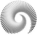 Dotted circular element. Mononochrome black and white illustrati