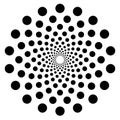 Dotted circular shape, element. Abstract motif with circles