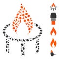 Dotted Collage Burner Nozzle Flame