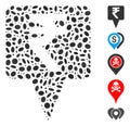Dotted Collage Rupee Map Pointer