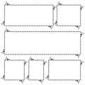 Dotted cut lines. Scissors at corners. Coupon frame set. Vector illustration.