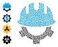 Dotted Development Helmet Collage of Round Dots with Bonus Icons Royalty Free Stock Photo