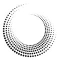 Dotted, dots, speckles abstract concentric circle. Spiral, swirl, twirl element.Circular and radial lines volute, helix.Segmented Royalty Free Stock Photo