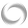 Dotted, dots, speckles abstract concentric circle. Spiral, swirl, twirl element.Circular and radial lines volute, helix.Segmented Royalty Free Stock Photo