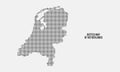 Dotted Map of Netherlands Vector Illustration with Light Background