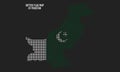 Dotted Flag Map of Pakistan, Dotted Map Style Vector Illustration on Dark Background