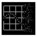 Bright Shredded Dotted Halftone Dotted Function Chart Icon