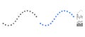Dotted Function Line Composition Icon of Circles