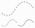 Dotted Function Line Vector Mesh Network Model and Triangle Mosaic Icon