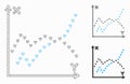Dotted Functions Plot Vector Mesh Network Model and Triangle Mosaic Icon Royalty Free Stock Photo