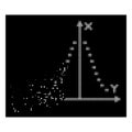Bright Sparkle Pixel Halftone Dotted Gauss Plot Icon