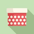Dotted gift box icon flat vector. Offer party package Royalty Free Stock Photo