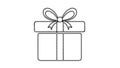 Dotted Gift Box Icon on White Background Royalty Free Stock Photo