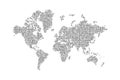 Dotted global world map continents silhouette in black Royalty Free Stock Photo