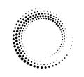 Dotted gradient circle. Halftone effect circular dotted frame. Progress round loader. Half tone circle. Vector