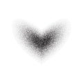 Dotted grain heart. Black stipple core shape. Noise sand texture heart form. Vector stochastic Royalty Free Stock Photo
