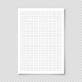 Dotted graph paper with grid. Polka dot pattern, geometric texture for calligraphy drawing or writing. Blank sheet of