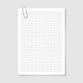 Dotted graph paper with grid. Polka dot pattern, geometric texture for calligraphy drawing or writing. Blank sheet of