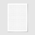 Dotted graph paper with grid. Polka dot pattern, geometric texture for calligraphy drawing or writing. Blank sheet of