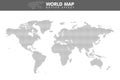 Dotted gray world map. Small dot. Vector illustration Royalty Free Stock Photo