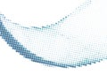 Dotted grey blue wave with halftone effect on white background