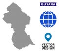 Dotted Guyana Map