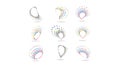 Dotted halfton pattern.Halfton circle frame set illustration
