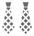 Dotted Halftone Checkered Tie Icon