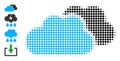 Dotted Halftone Clouds Icon and Additional Icons Royalty Free Stock Photo