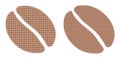 Dotted Halftone Coffee Bean Icon