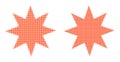 Dotted Halftone Eight Pointed Star Icon