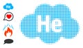 Dot Halftone Helium Cloud Icon and Original Icons Royalty Free Stock Photo