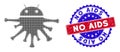 Dot Halftone Nanobot Icon and Bicolor No AIDS Scratched Rubber Imprint