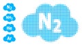 Pixel Halftone Nitrogen Cloud Icon and Bonus Icons Royalty Free Stock Photo