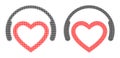 Dotted Halftone Romantic Dj Headphones Icon