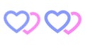 Dotted Halftone Romantic Hearts Icon