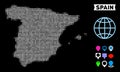 Dotted Halftone Spain Map Royalty Free Stock Photo