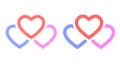 Dotted Halftone Triple Love Hearts Icon