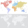 Dotted halftone Vector map of the world Royalty Free Stock Photo