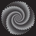 Dotted Halftone Vector Spiral Color Pattern or Texture with Triangles Royalty Free Stock Photo