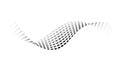 Dotted halftone waves. Flowing wavy lines pattern. Abstract liquid shapes, wave effect dotted gradient texture. Curve