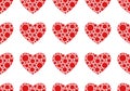 Dotted hearts seamless isolated