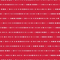 Dotted horizontal lines seamless vector background. White dots on red pink background. Abstract pattern design. Abstract geometric Royalty Free Stock Photo