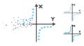 Decomposed Pixelated Halftone Dotted Hyperbola Plot Icon